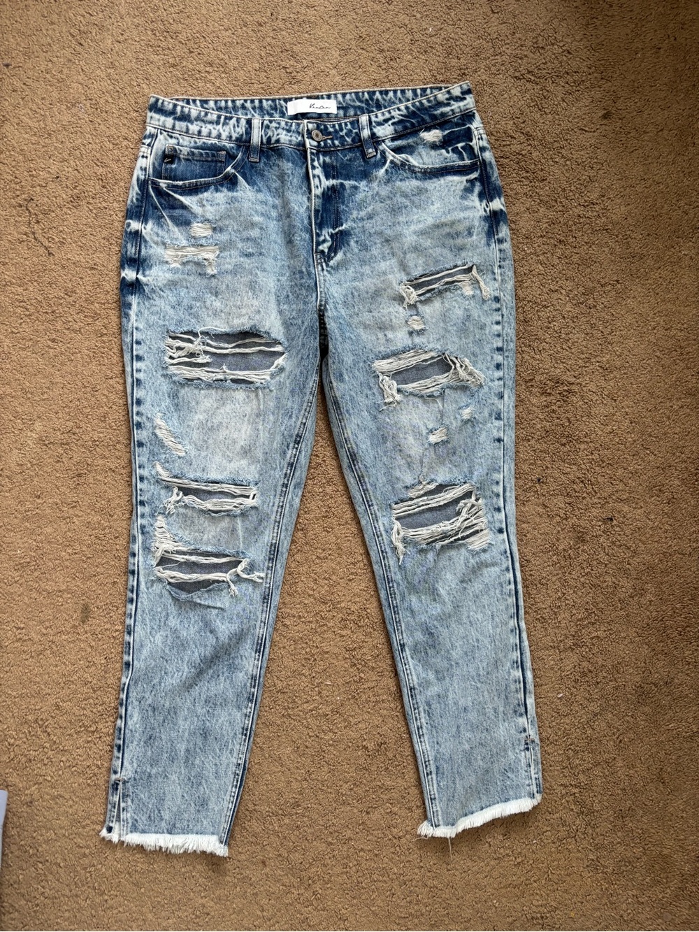 KanCan Light Blue Distressed High-Rise Women's Jeans